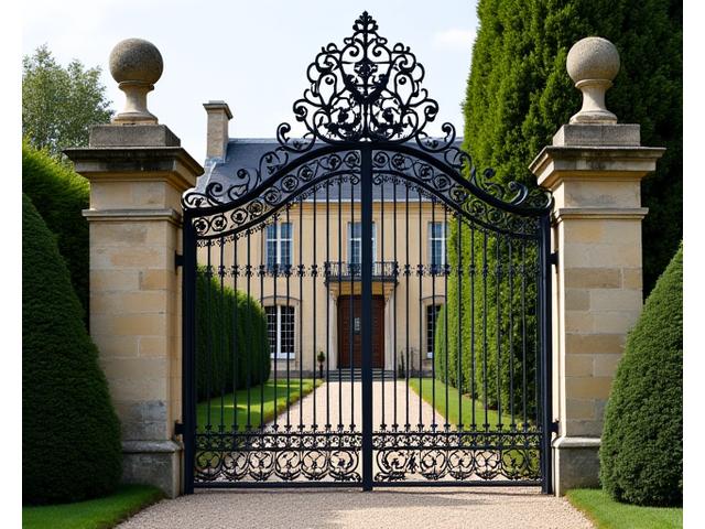 Photo d'un portail historique restauré pour un château